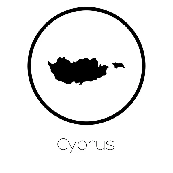 Kaart Van Het Land Van Cyprus — Stockfoto