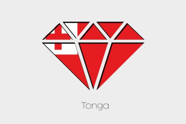 Bir elmas Tonga içinde bir bayrak illüstrasyon