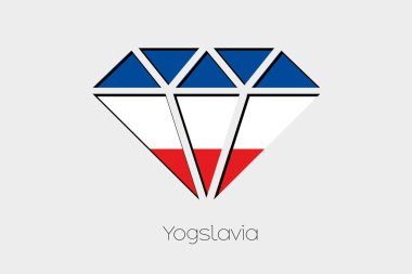 Yugoslavya'nın bir elmas içindeki bir bayrak illüstrasyon