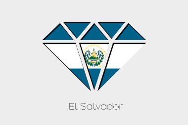 Bir elmas El Salvador içinde bir bayrak illüstrasyon