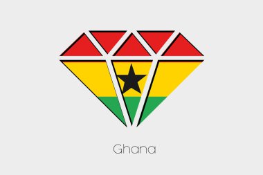 Gana bir elmas içindeki bir bayrak illüstrasyon