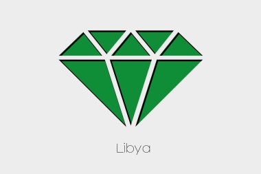 Bir bayrak örnek içinde bir elmas / Libya-83