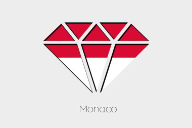 İçinde bir elmas Monaco bayrağı illüstrasyon