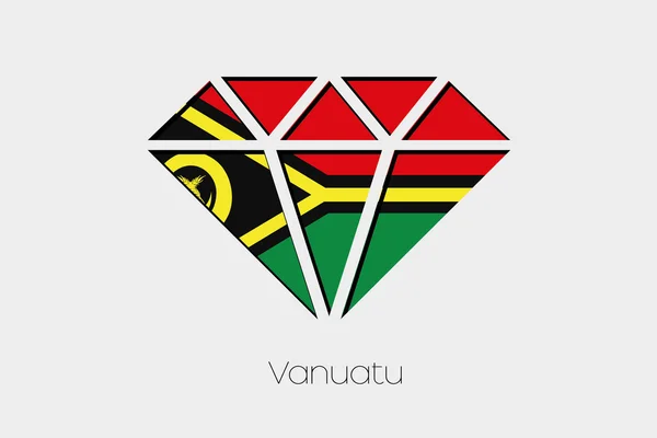 Flaga Ilustracja Wewnątrz Diament Vanuatu — Wektor stockowy