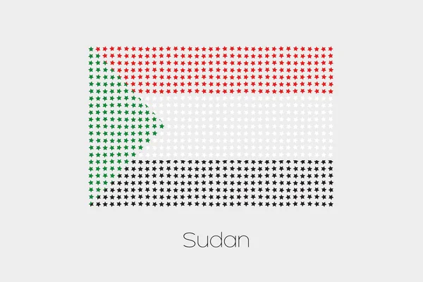 Een Illustratie Van Vlag Van Soedan — Stockvector