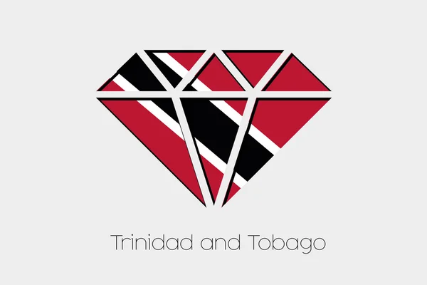 Uma Ilustração Bandeira Dentro Diamante Trinidad Tobago —  Vetores de Stock