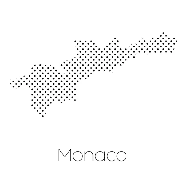 Mapa Del País Mónaco — Vector de stock