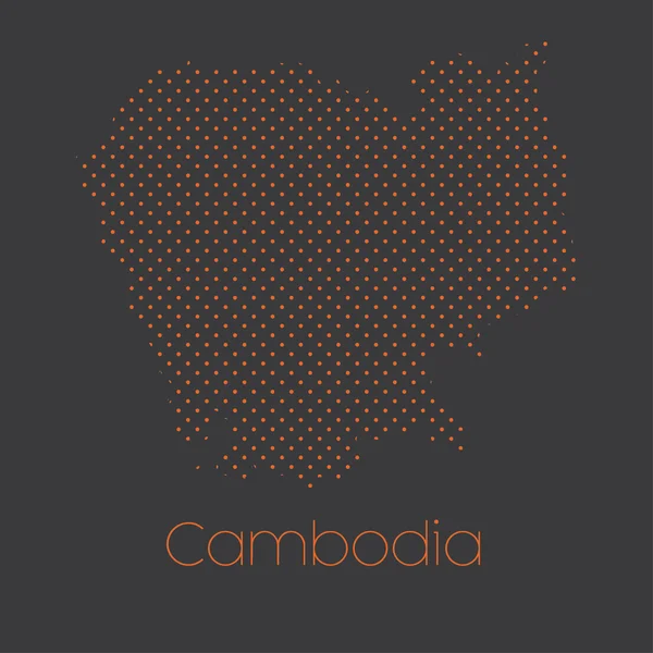 Une Carte Pays Cambodge — Image vectorielle
