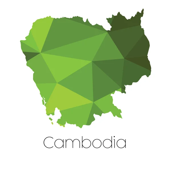 Mapa País Camboja Camboja — Vetor de Stock