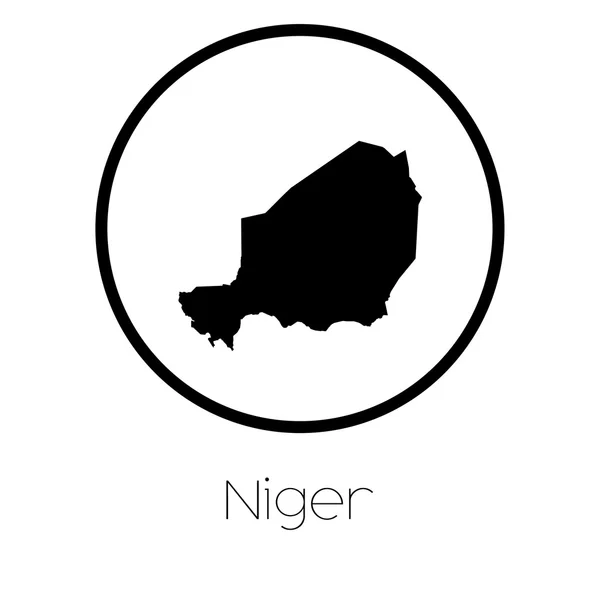 Mapa País Níger — Vetor de Stock