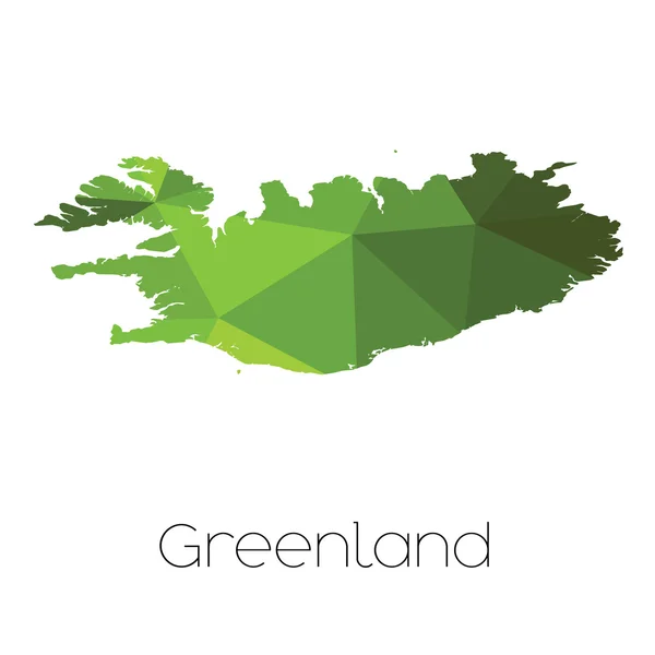 Grönland Grönland Ülke Haritası — Stok Vektör