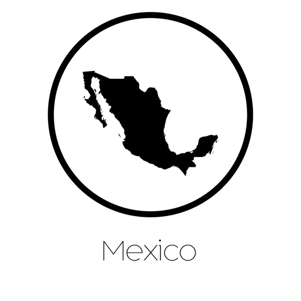 Une Carte Pays Mexique — Image vectorielle