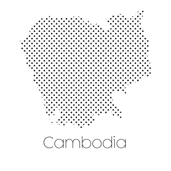 Mapa País Camboja — Vetor de Stock