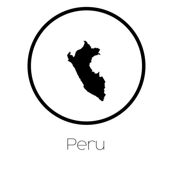 Mapa País Peru —  Vetores de Stock