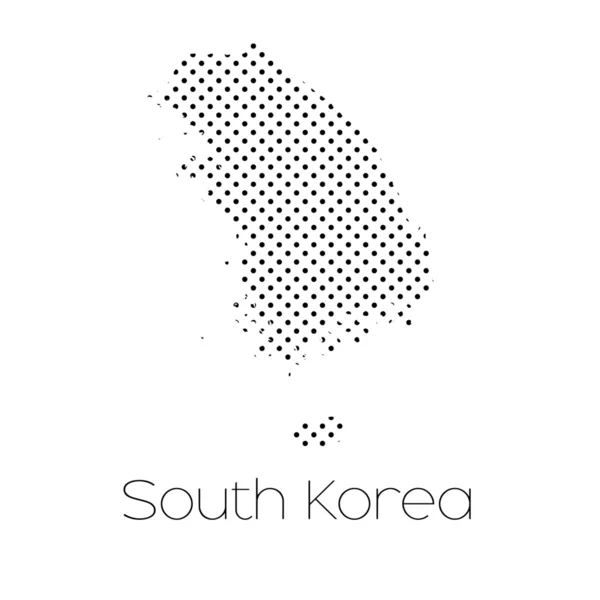 Kaart Van Het Land Van Zuid Korea — Stockvector