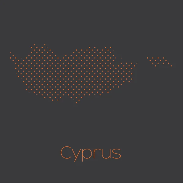 Kaart Van Het Land Van Cyprus — Stockvector