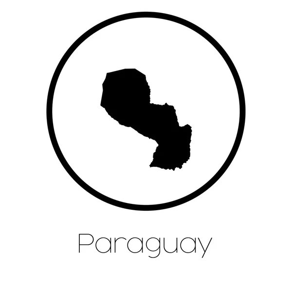 Une Carte Pays Paraguay — Image vectorielle