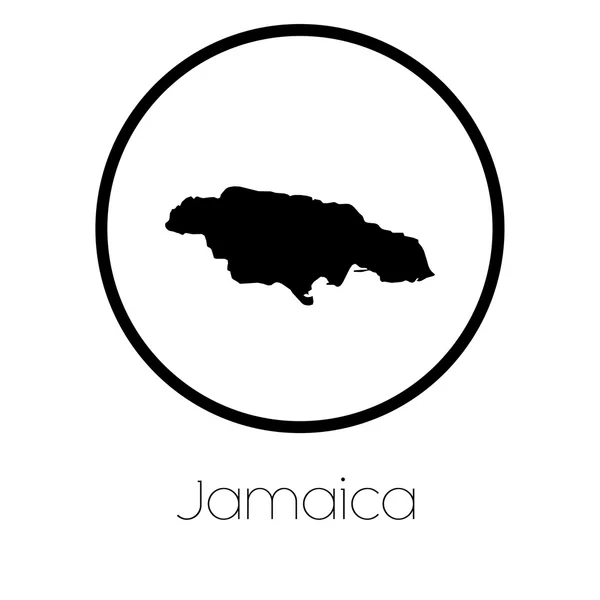 Kaart Van Het Land Van Jamaica — Stockvector