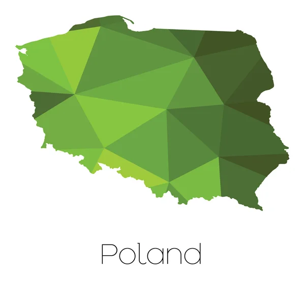 Mapa País Polônia Polônia — Vetor de Stock