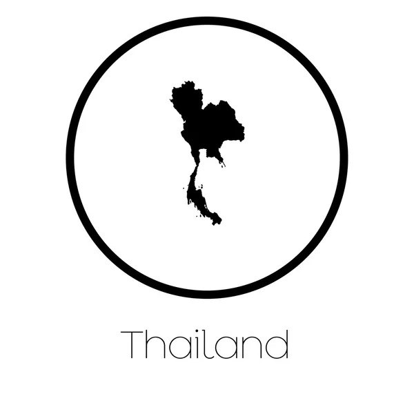 Map Country Thailand — Stock Vector