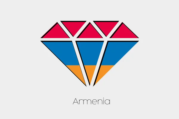 Uma Ilustração Bandeira Dentro Diamante Armênia —  Vetores de Stock