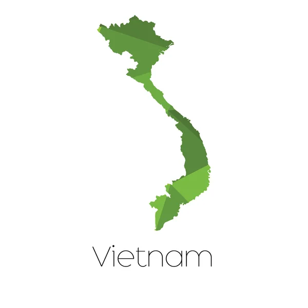 Una Mappa Del Paese Del Vietnam Vietnam — Vettoriale Stock