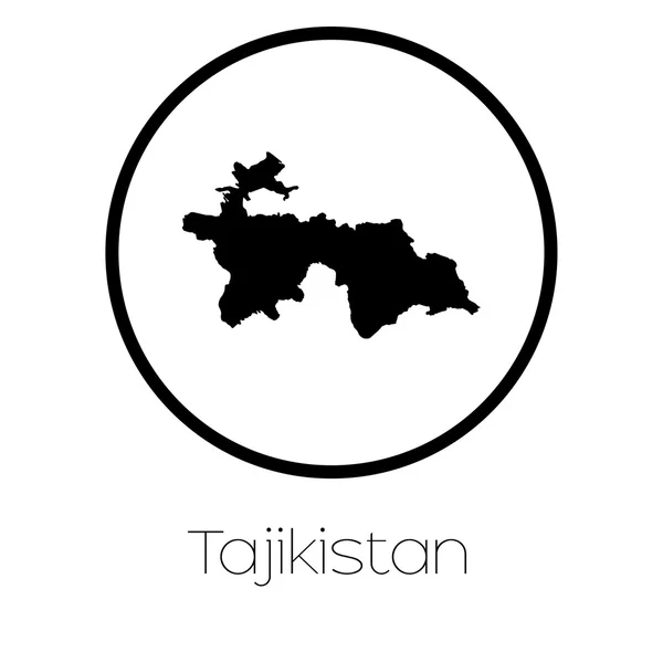 Kaart Van Het Land Van Tadzjikistan — Stockvector