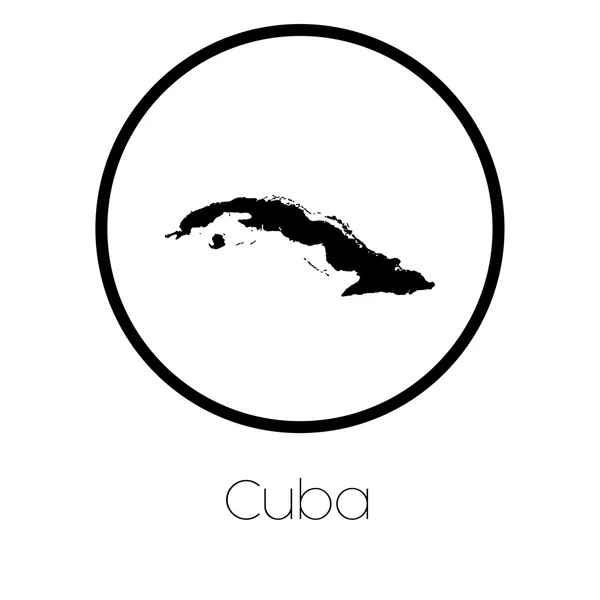 Mapa Del País Cuba — Vector de stock