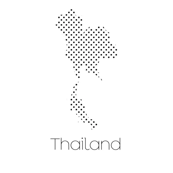 Mapa País Tailândia — Vetor de Stock