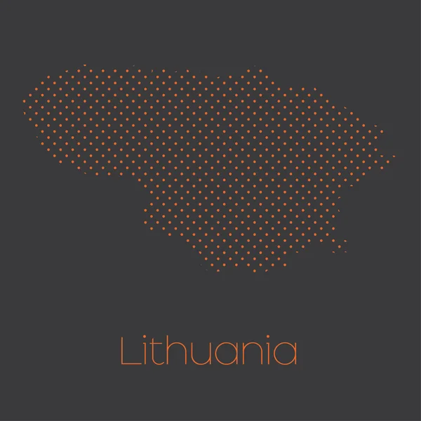 Mapa País Lituânia — Vetor de Stock