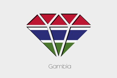 Gambiya bir elmas içindeki bir bayrak illüstrasyon
