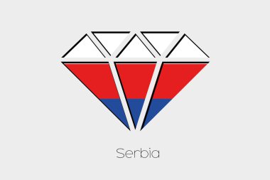Bir elmas Sırbistan içinde bir bayrak illüstrasyon