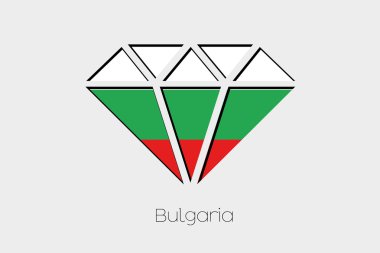 Bir elmas Bulgaristan içinde bir bayrak illüstrasyon