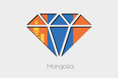 Bir bayrak illüstrasyon iç Moğolistan bir elmas