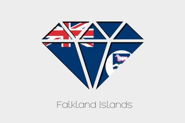 Bir elmas Falkland Adaları içinde bir bayrak illüstrasyon