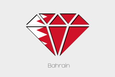 İçinde bir elmas Bahreyn bayrağı illüstrasyon
