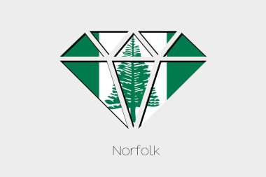 Norfolk bir elmas içindeki bir bayrak illüstrasyon