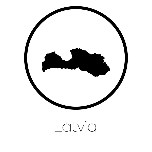Mapa Del País Letonia — Vector de stock