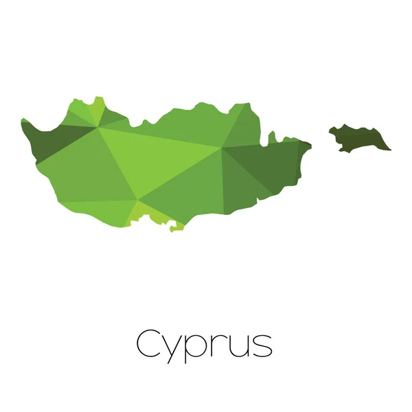 Kaart Van Het Land Van Cyprus Cyprus — Stockvector