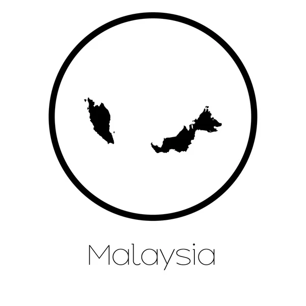 Mapa Del País Malasia — Vector de stock