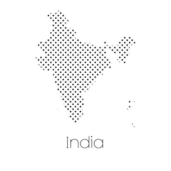 Kaart Van Het Land Van India — Stockvector