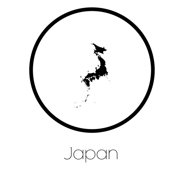 Sebuah Peta Dari Negara Jepang - Stok Vektor