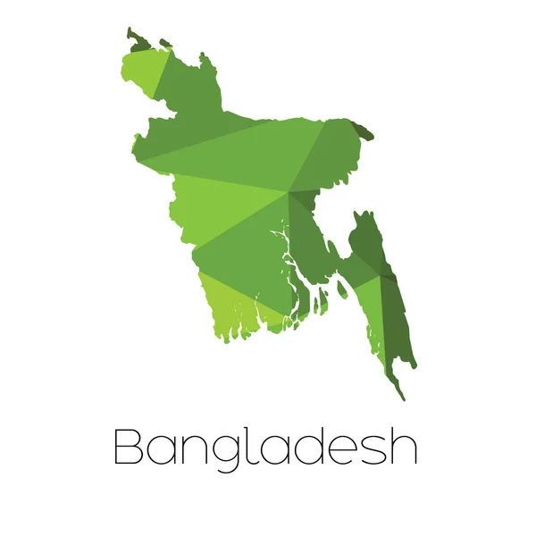 孟加拉国孟加拉国的国家地图 — 图库矢量图片