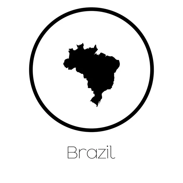 Eine Karte Des Landes Brasilien — Stockvektor