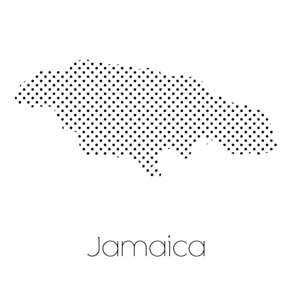 Kaart Van Het Land Van Jamaica — Stockvector
