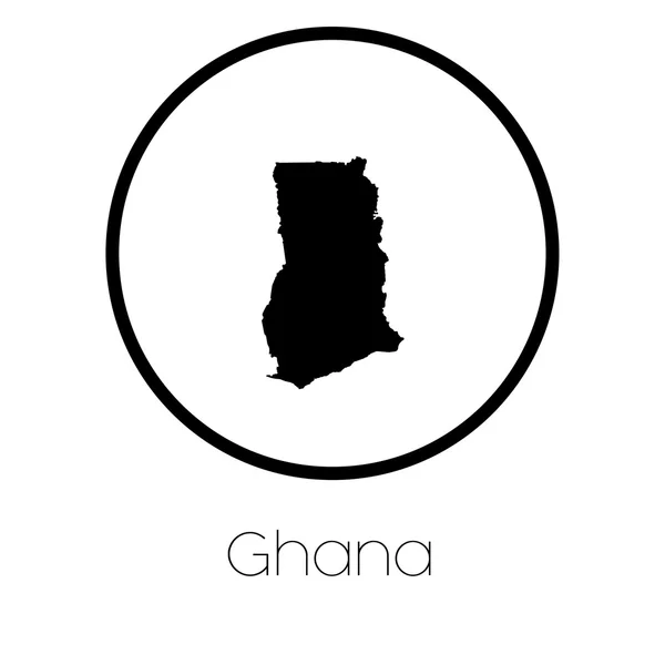 Una Mappa Del Paese Del Ghana — Vettoriale Stock