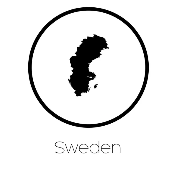 Una Mappa Del Paese Svezia — Vettoriale Stock