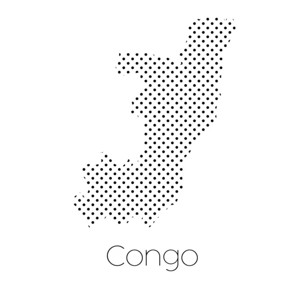 Una Mappa Del Paese Del Congo — Vettoriale Stock