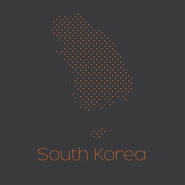 Mapa País Coreia Sul — Vetor de Stock