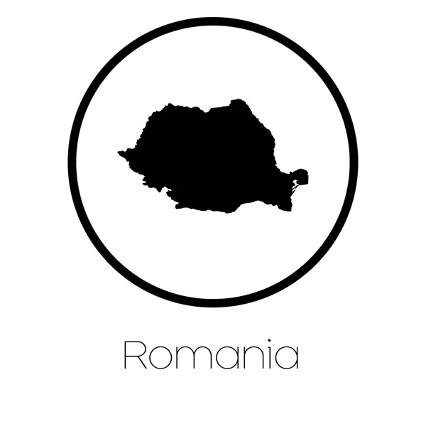 Mapa País Roménia — Vetor de Stock